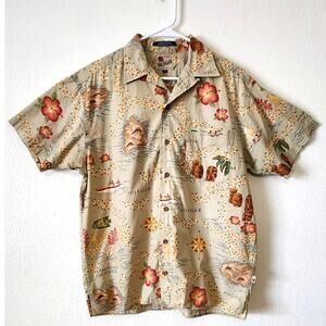 Tommy Hilfiger Mens Hawaiian Button Down Shirt Medium